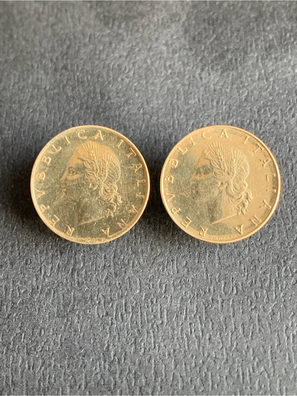14k Gold Omega back Italian Coin Earrings